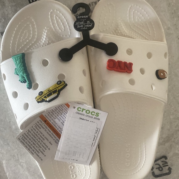 white croc slides womens